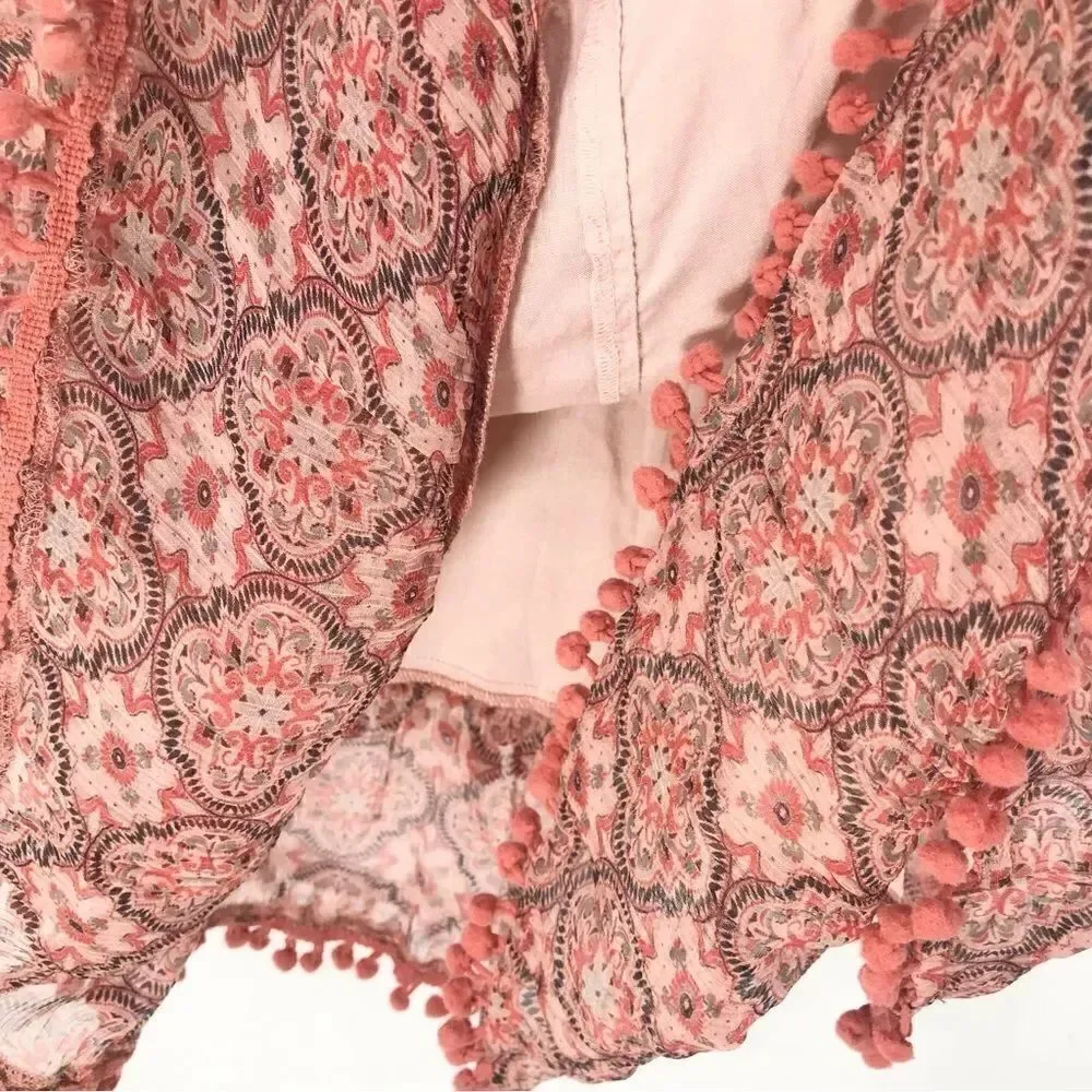 Sundance Mosiac Breeze Orange Mosaic Pattern Tiered Flowy Sheath Dress